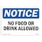 Signmission OSHA Notice, 3.5" Height, No Food Or Drink Allowed Sign, 5" X 3.5", Landscape OS-NS-D-35-L-14577 - alternate 1